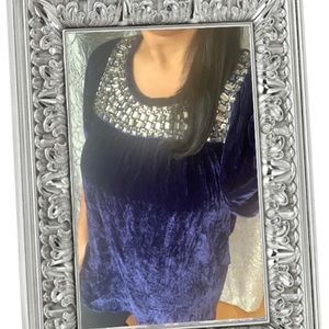 Roberta Freymann Purple embellished velvet tunic